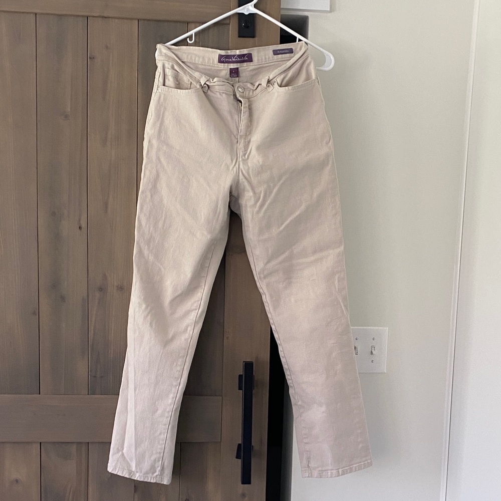 Eddie Bauer Neutral Beige Straight-Leg Jeans